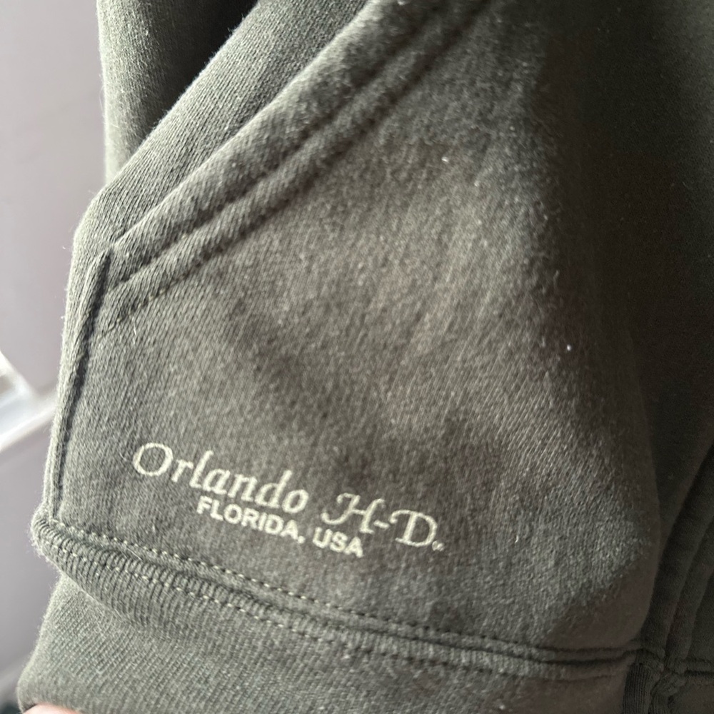HARLEY DAVIDSON GREEN ZIP UP FLEECED HOODIE UNISEX 2X - Picture 8 of 14